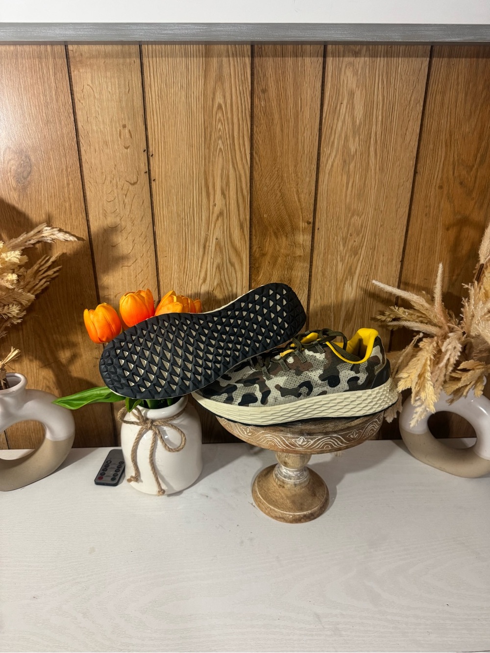 NOBULL Camouflage Low-Top Sneakers with Yellow Lining